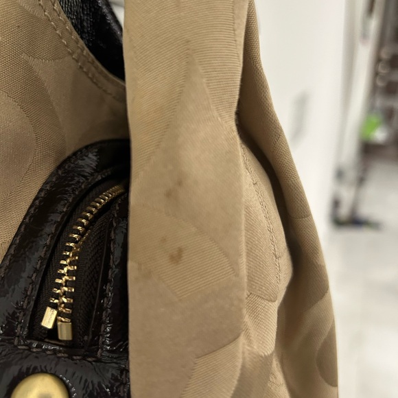 Vintage Coach F0973-14395 Beige and Dark Brown Shoulder Bag - Picture 5 of 16